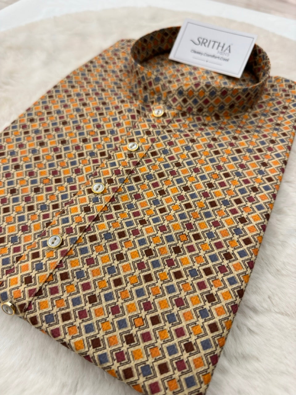 SM0924-01-17 Orange Soft Cotton Blend Kurta