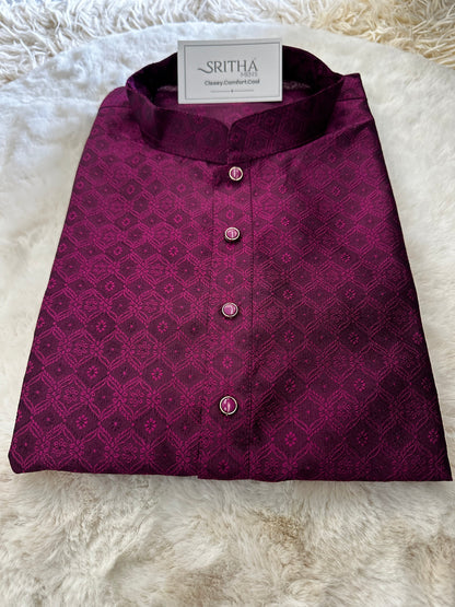 SM0525-02-02 Dark Wine Purple Kurta Set