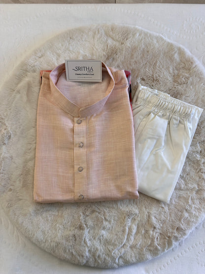 SM0425-02-05 Baby Pink Big Floral Kurta Set