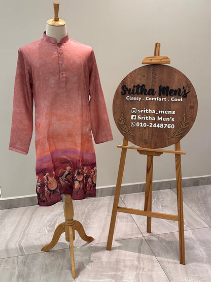 SM0425-02-04 Dusty Rose to Deep Reddish Maroon Kurta Set