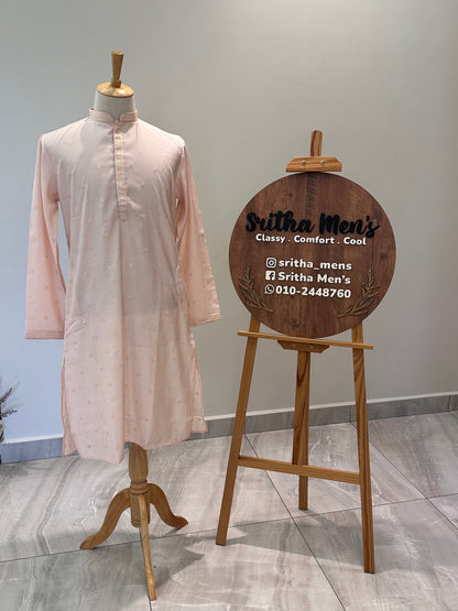 SM0325-06-04 Pink Soft Silk & Embroidery Kurta Set
