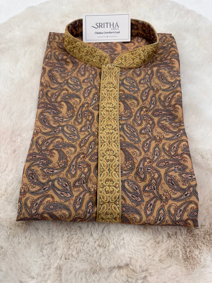 SM0624-06-06 Yellow Floral Soft Cotton Blend Kurta Set