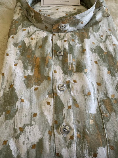 SM0324-01-05 Off White Multi Shade Cotton Silk