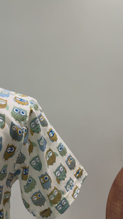 SM0525-16-04 Owl Short Cotton Kurta