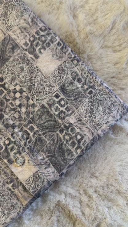 SM0624-01-08 Grey & White Cotton Blend Kurta