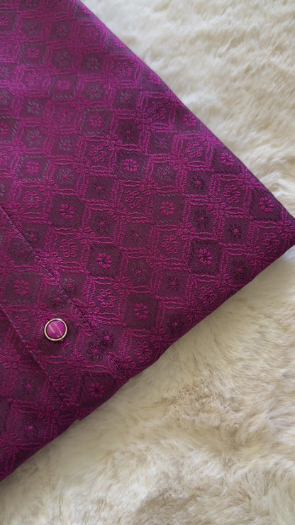 SM0525-02-02 Dark Wine Purple Kurta Set