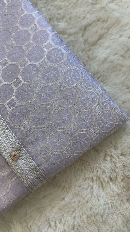 SM0225-02-12 Lavender Silk Blend Kurta with Full Cotton Lining